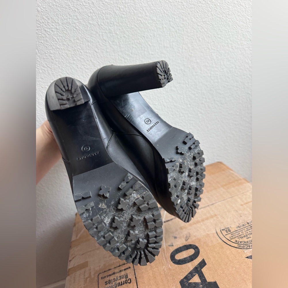 All Saints Black Sarris Leather Heel Booties women’s 41 - Picture 7 of 8